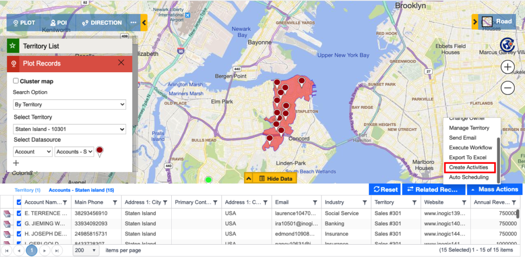 Analyze your locational data ‘By Territory’ on map within your Dynamics 