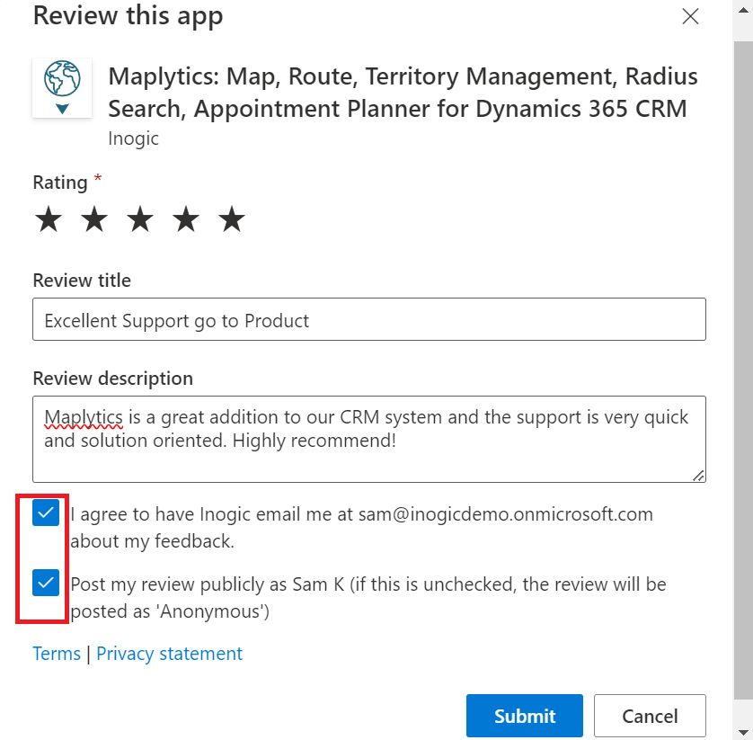 Maplytics Reviews – Add them on Microsoft AppSource or G2.com!